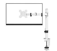 Single Monitor Arm Desk Mount for 13-27 Inch LCD LED Screens - PC Monitor & Projector Stand for Desk up to 10kg, VESA 75/100mm - White
