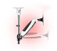 Single Monitor Stand Adjustable Ceiling Mount Gas Spring Arm for 15" 27" Monitors VESA 75x75/100x100 Holds Up to 17.6lbs Swivel and Tilt Adjustment