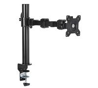 Single Monitor Stand - Height Adjustable Arm Mount, Steel, Black