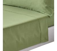 (Single, Moss Green) Organic Cotton Flat Sheet 400 Thread Count Equivalent Bed Sheet