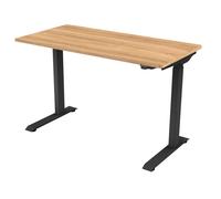 Single Motor Height Adjustable Sit & Stand Desk, Oak, 1200 x 600mm - DH66