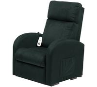 Single Motor Rise and Recline Lounge Chair - Blue Coloured Micro Fibre Material