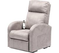 Single Motor Rise and Recline Lounge Chair Dove Grey Coloured Suedette Material