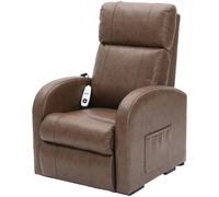 Single Motor Rise and Recline Lounge Chair - Nutmeg PU Leather Material