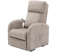 Single Motor Rise and Recline Lounge Chair Pebble Coloured Micro Fibre Material