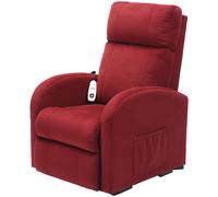 Single Motor Rise and Recline Lounge Chair - Red Coloured Micro Fibre Material