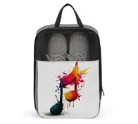 Single Music Note Rainbow Splashes Shoe Bag for Travel Daily Use Anti-dust Storage Carrier Golf Shoe Pouch
