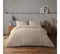 Silentnight Supersoft Duvet Set - Cosy & Comfortable Delicate Touch - Luxurious Easy Care Microfibre with Button Fastening - Stylish & Modern Duvet Quilt Cover + Pillowcase Bed Set, Single, Natural