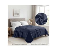 (Single, Navy Blue) LUXOR 100% Egyptian Cotton 200 Thread Count Flat Bed Sheet - Soft Hotel Quality Cotton Sheet UK