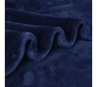 (Single, Navy Blue) ThicK Warm Super Soft Large Blanket Faux Fur Fleece Bed ALL Size UK
