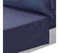(Single, Navy) Egyptian Cotton Flat Sheet 200 Thread Count Bed Sheet