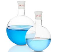 Single Neck Round Bottom Flask Borosilicate Glass Heavy Wall Short Neck Boiling Flask with 24/29 Outer Joint (150ml)