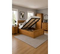 Single Oak Ottomam Bed 3Ft Storage Bed Frame Birlea Aspen