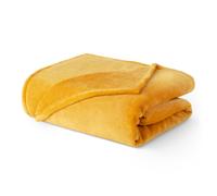 (SINGLE, OCHRE) LIVIVO Soft Flannel Fleece Blanket - Warm Microfiber Throw
