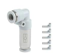 Single One Way Pneumatic Tube Air Hose Fitting Elbow Pipe Check Valve Push in Quick Connector 90 Degree Fittings Set 2Pcs(SVPV 4-4,5pcs)