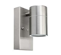 Single Outdoor Wall Light Dusk Till Dawn Sensor Stainless Steel Finish IP65 ZLC088