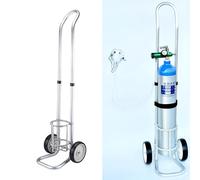 Single Oxygen Cylinder Rolling Cart, Portable Tank Carrier for Car Truck, Lightweight Canister Trolley