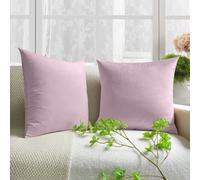 (Single Pack, Pink) Plain Velvet Cushion Covers-Premium Quality Super Soft Pillowcases for Bed, Sofa & Living Rooms