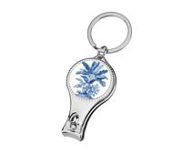 Single Palm Plant Blue Indigo Nail Clippers Toenail Clipper Cutters Professional Nail Trimmer Nail Cuticle Cutter for Women Men