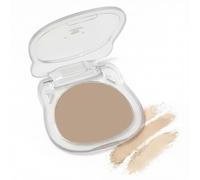 Single Pan Eyeshadow in Soft Beige Grey Tone, Subtle Shimmer Finish with Cool Undertone, Smooth Blendable Pressed Powder in Bear-Shaped Transparent Compact for Natural Eye Definition (Soft Taupe)