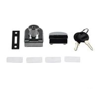 Single Perforated Door Lock for Glass Display Case Compatible with Side Fixed Glass Includes 2 Keys