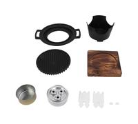 Single Person Japanese Hibachi Grill, Portable Japanese Smokeless Mini Barbecue Charcoal Grill Tabletop Wooden Frame Barbecue Stove for Home Camping