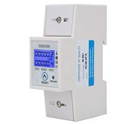 Single Phase Digital Electric Power Meter, DIN Rail Mount KWH Energy Meter with Resettable Display and Backlight, 230V