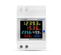 Single Phase Din Rail AC Energy Meter Monitor 6 in 1 Multimeter AC 40-300V 100A Voltage Current Voltmeter Ammeter Watt Kwh Frequency Power Meter 110V 230V (External CT) (Built-in CT)