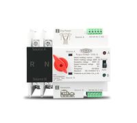 Single Phase Din Rail ATS 110V 220V Dual Power Automatic Transfer Electrical Selector Switches Uninterrupted 2P 63A 100A 125A(25 V,110V)