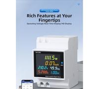 Single-Phase DIN Rail Smart Energy Meter with LCD Display, WiFi Remote Monitoring & 1% Accuracy for 220V Electrical Systems (C)