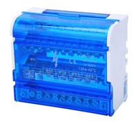 Single Phase Din Rail Terminal Block Distribution Box, Heavy Duty 411 Power Junction Box with Transparent Dust Cover for Electrical Wiring Project