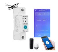 Single Phase Din Rail WIFI Smart Switch Energy Meter Leakage Protection Remote Read KWh Meter Wattmeter Works with Alexa Google