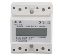 Single Phase Energy Meter, Accurate LCD Power Consumption Monitor with 230VAC 5A to 100A kWh Measurement Pulse Output for DIN Rail Panels ABS Housing 1 Pack