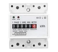 Single Phase kWh Meter, DIN-Rail Electric Meter with 4P LED Display for Electricity Power Consumption Measurement - Wattmeter Energy Meter 220V/230V 50/60Hz