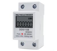 Single Phase LCD Digital Energy Meter, 2P AC220V 60A DIN Rail Mount, for Industrial & Commercial Use, Non-Volatile Memory, Low Power <2W, Compact 79x66x36mm Design