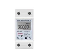 Single Phase LCD Digital Energy Meter Reset Zero kWh Voltage Current Power Consumption Counter Electric Wattmeter 220V Din Rail(DDS663,AC220V 50Hz)