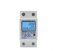 Single Phase LCD Digital Energy Meter with Backlight, 80A Max Current, Voltage Power Consumption Counter, 35mm DIN Rail Mount for 110V/220V AC Systems(DDS668 110V)