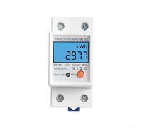 Single Phase LCD Energy Meter with Voltage Current Power Consumption Counter, 80A Maximum Current, Pulse LED and Backlight Display, DIN Rail Mount (DDS667 220V)