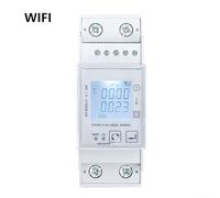 Single Phase Meter for Home for - Wireless AC230V Electricity Meter 80A, DIN Rail Mount KWh Wattmeter with LCD Backlight, App Remote Control and Setting(WiFi)