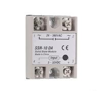 Single-Phase Solid State Relay SSR-10DA, 10A DC to AC Relay with 3-32VDC Control Voltage and 24-380VAC Load Voltage, Fast <10ms Switching, Flame-Retardant Shell for Industrial Applications