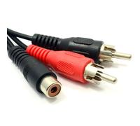 Single Phono Socket to 2x RCA Phono Plugs Adapter Lead Splitter Cable