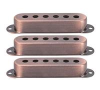 Single Pickup Cover Brass 48mm 50mm 52mm, Electric Guitar Accessories 3Pcs Set - Durable Material, Easy Installation, Compatible with ST Guitars (Purple Bronze)