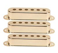 Single Pickup Cover Brass 48mm 50mm 52mm, Electric Guitar Accessories 3Pcs Set - Durable Material, Easy Installation, Compatible with ST Guitars (Gold)