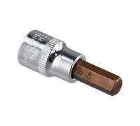 Single Piece 3/8 Inch Drive Hex Socket Bit for Sizes H3 to H10 and to T55, Made from Chrome Vanadium Steel, Fits Various 3/8 Inch Drive Tools (H8)
