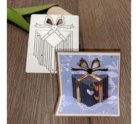 Single Piece Gift Box Featuring 3D Tassel Line Greeting Card Metal Die Cuts,Snowflake Flower Leaf Cutting Dies Cut Stencils DIY Scrapbooking Decorative Embossing Paper Scrapbooking Card Making