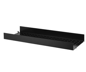 Single Piece Metal Shelf High Edge W 78 cm String Furniture Black - 7350038272652