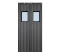 Single Piece Thermal Door Cover, 2 Layers Oxford&Cotton Temporary Cover Blanket Insulation Kit, Magnetic Fastening, Enhances Indoor Privacy, for Living Room Garage Front Patio(Gray-B,70x270 cm)