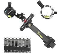 Single Pin Bow Sight for Compound Bow 0.019" Fiber 4X 6X 8X Lens Carbon Fiber Long Bar Micro Adjustable Sight Right-hand (Only Bow Sight)