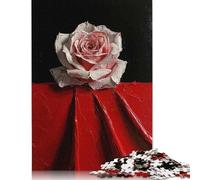 Single Pink Rose Puzzles 500 Pieces for Teenagers Gifts Puzzle for Adults And Teenager Jigsaw Puzzles for Adults Educational Game Challenge Toy 500pcs (52x38cm)