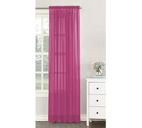 Single Plain Voile Net Curtain Sheer Panels Slot Top Heading (Fuchsia, 140cm (55") Wide x 183cm (72") Drop)